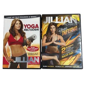 Jillian Michaels Yoga Inferno & Yoga Meltdown Lot Of 2 Workout Videos DVD’s